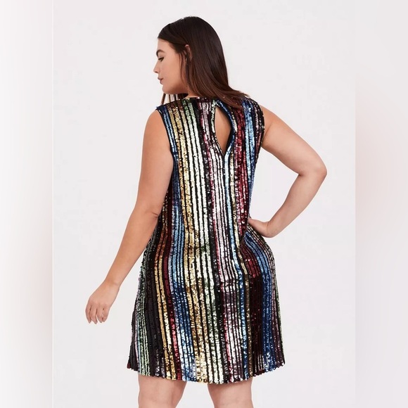 Torrid Mini Sequin Trapeze Dress Size 4X Rainbow - Picture 2 of 11